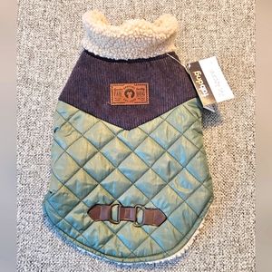 Fabdog Quilted Sherling Swester Vest Size Small NWT Olive Green/Brown/Tan